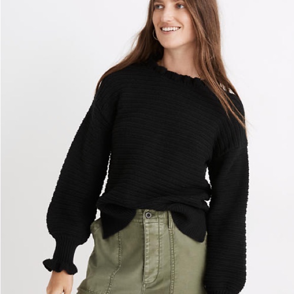 Madewell Sweaters - Madewell Ruffle Neck Sweater S EUC